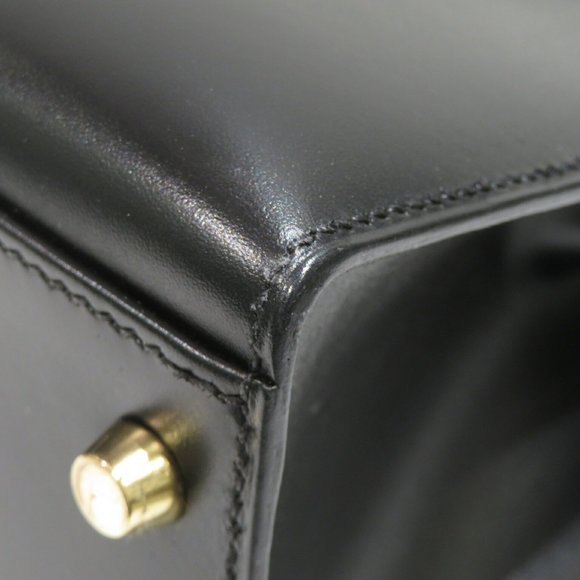 HERMES Kelly 32 Outer stitching Handbag Black/G hardware Box calf □I stamp D1... - Picture 5 of 16